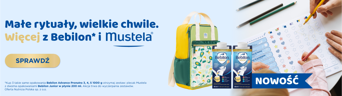 małe rytuały wielkie chwile więcej z bebilon i mustela, plecak i 2 mleka