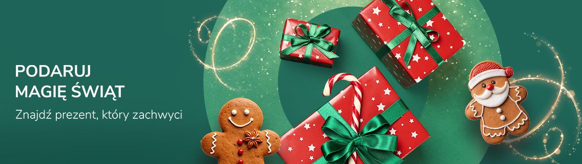 podaruj magię świąt prezenty i piernikowy ludzik