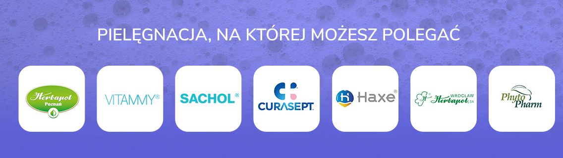 Pielęgnacja, na której możesz polegać. Logotypy producentów.