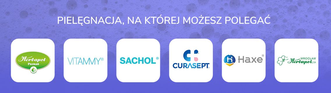 Pielęgnacja, na której możesz polegać. Logotypy producentów.