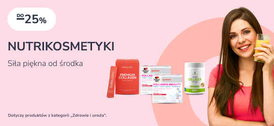 nutrikosmetyki siła piękna od środka kobieta ze szklanką